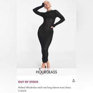 Naked Wardrobe Mesh Net Long Sleeve Maxi Dress